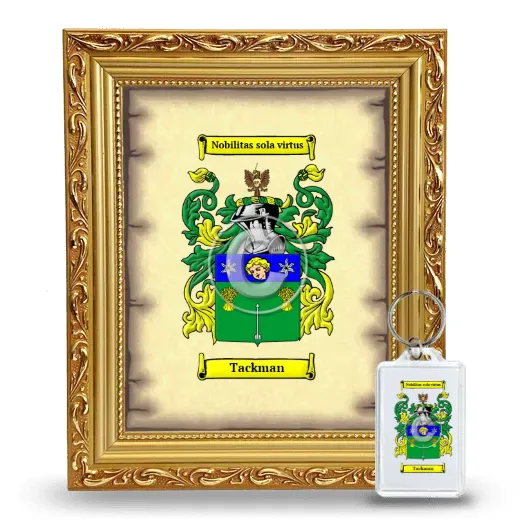 Tackman Framed Coat of Arms and Keychain - Gold