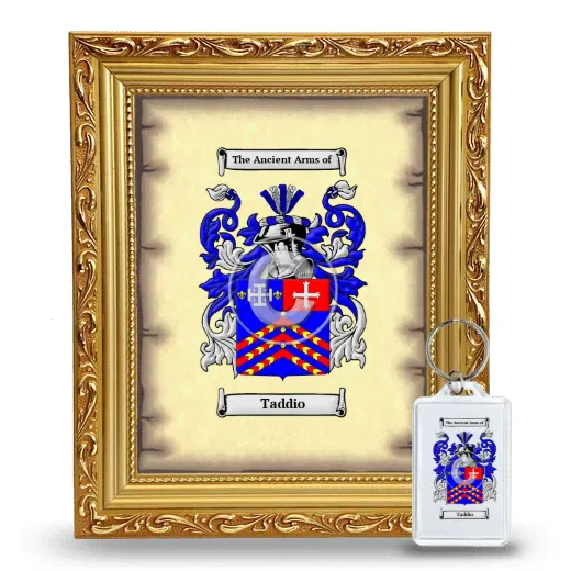 Taddio Framed Coat of Arms and Keychain - Gold