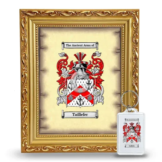 Taillefer Framed Coat of Arms and Keychain - Gold