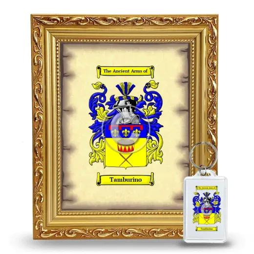 Tamburino Framed Coat of Arms and Keychain - Gold