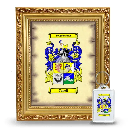 Tanell Framed Coat of Arms and Keychain - Gold