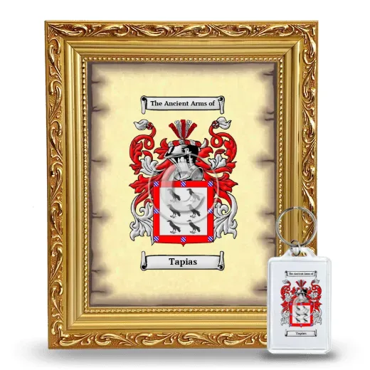 Tapias Framed Coat of Arms and Keychain - Gold