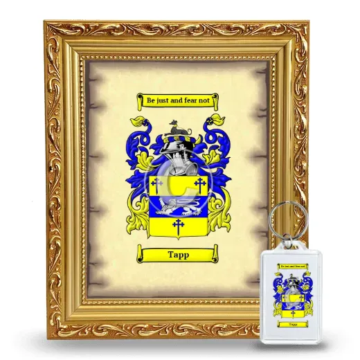 Tapp Framed Coat of Arms and Keychain - Gold