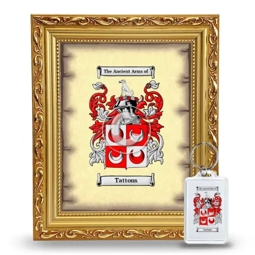 Tattons Framed Coat of Arms and Keychain - Gold