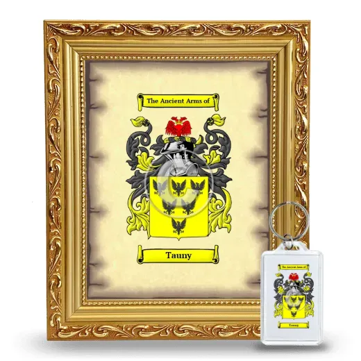 Tauny Framed Coat of Arms and Keychain - Gold