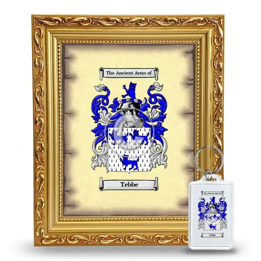 Tebbe Framed Coat of Arms and Keychain - Gold