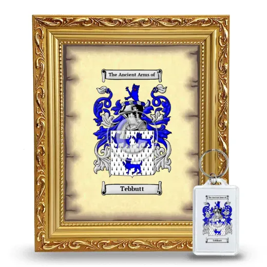 Tebbutt Framed Coat of Arms and Keychain - Gold