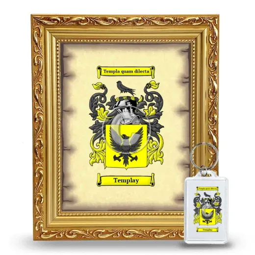 Templay Framed Coat of Arms and Keychain - Gold