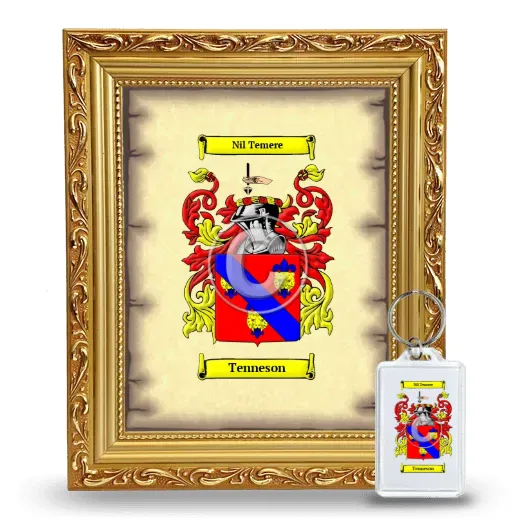 Tenneson Framed Coat of Arms and Keychain - Gold