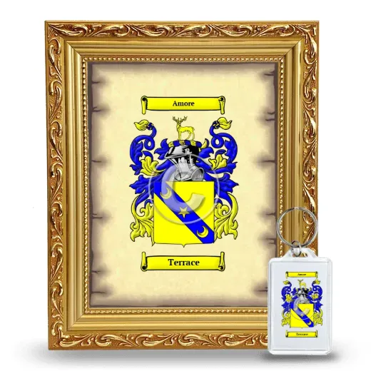 Terrace Framed Coat of Arms and Keychain - Gold