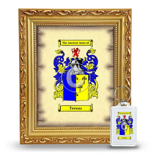 Terwas Framed Coat of Arms and Keychain - Gold