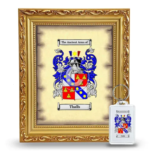 Thalls Framed Coat of Arms and Keychain - Gold