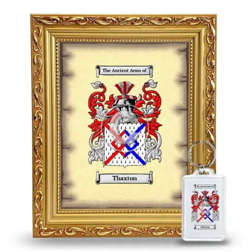 Thaxton Framed Coat of Arms and Keychain - Gold