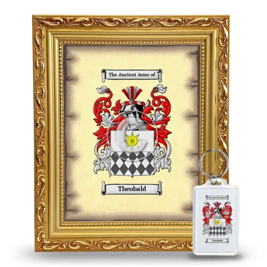 Theobald Framed Coat of Arms and Keychain - Gold