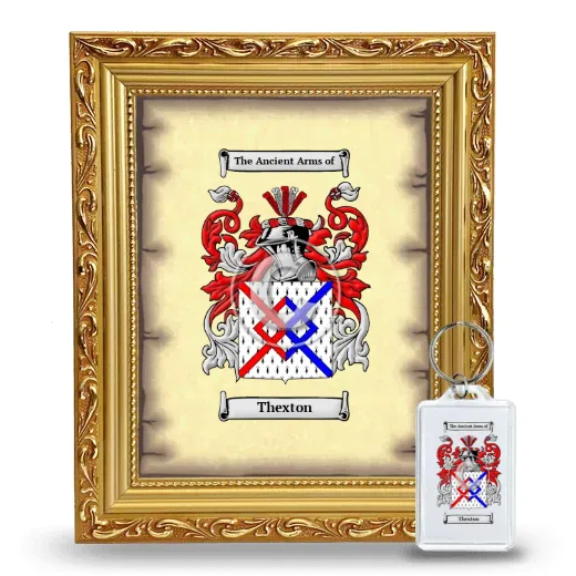 Thexton Framed Coat of Arms and Keychain - Gold