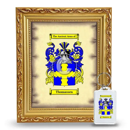 Thomassen Framed Coat of Arms and Keychain - Gold