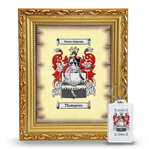 Thompsen Framed Coat of Arms and Keychain - Gold