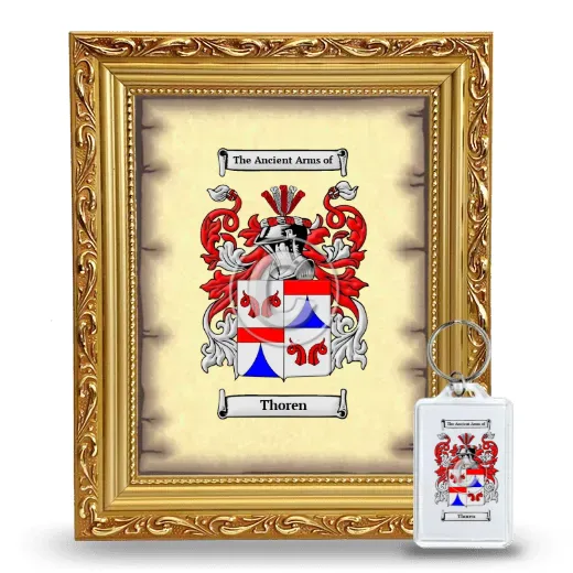 Thoren Framed Coat of Arms and Keychain - Gold