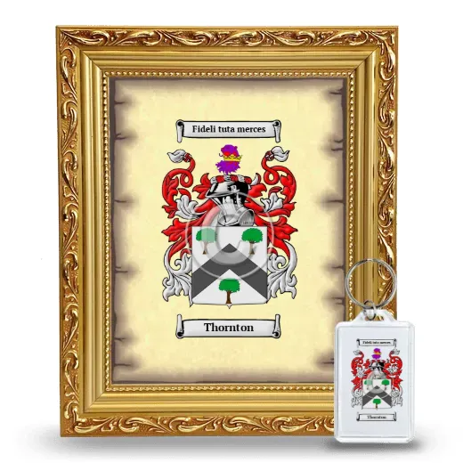 Thornton Framed Coat of Arms and Keychain - Gold
