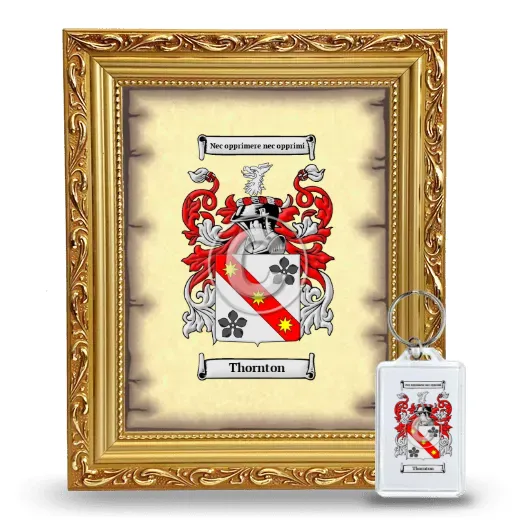 Thornton Framed Coat of Arms and Keychain - Gold