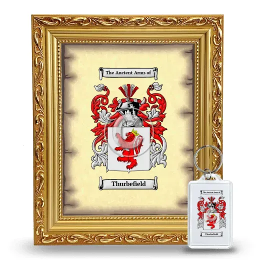 Thurbefield Framed Coat of Arms and Keychain - Gold
