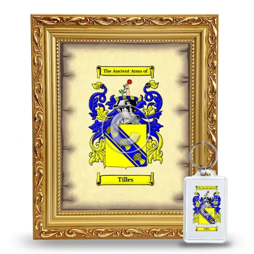 Tilles Framed Coat of Arms and Keychain - Gold