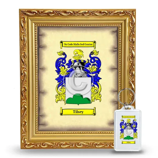 Tilsey Framed Coat of Arms and Keychain - Gold