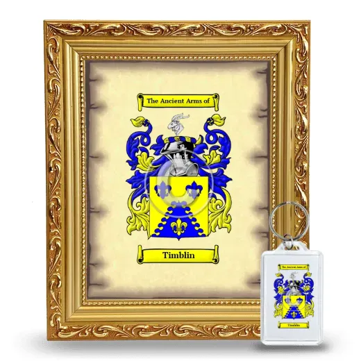 Timblin Framed Coat of Arms and Keychain - Gold