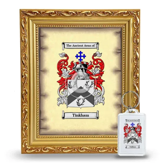 Tinkham Framed Coat of Arms and Keychain - Gold