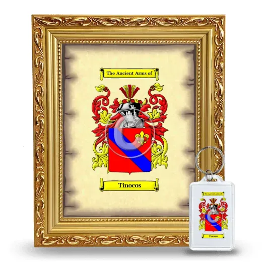 Tinocos Framed Coat of Arms and Keychain - Gold
