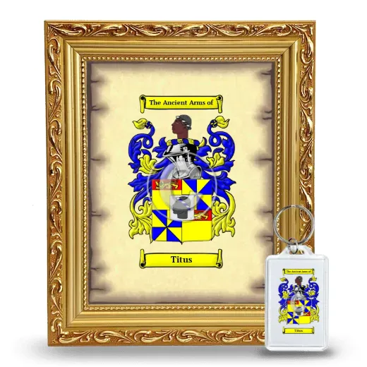Titus Framed Coat of Arms and Keychain - Gold