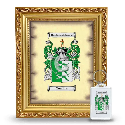 Tomlins Framed Coat of Arms and Keychain - Gold