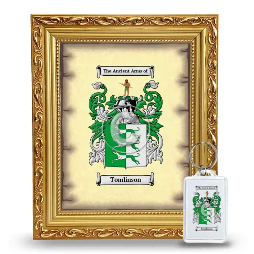 Tomlinson Framed Coat of Arms and Keychain - Gold