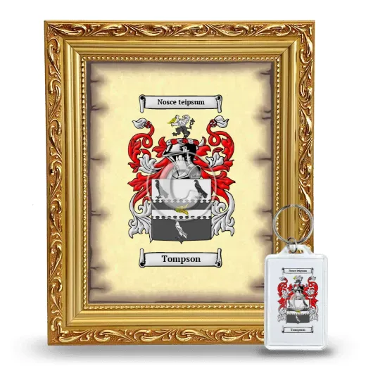 Tompson Framed Coat of Arms and Keychain - Gold