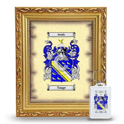 Tonge Framed Coat of Arms and Keychain - Gold