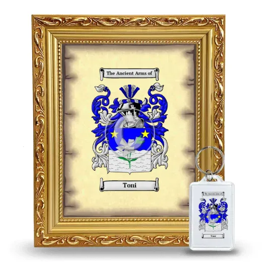 Toni Framed Coat of Arms and Keychain - Gold