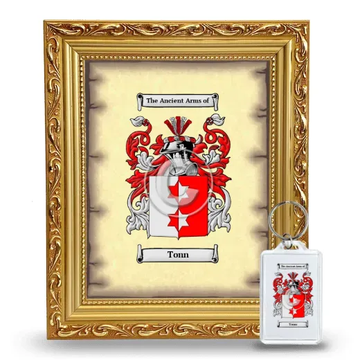 Tonn Framed Coat of Arms and Keychain - Gold