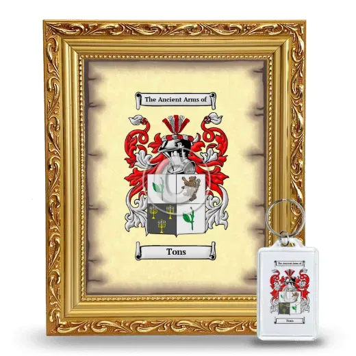 Tons Framed Coat of Arms and Keychain - Gold