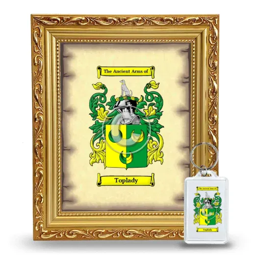 Toplady Framed Coat of Arms and Keychain - Gold