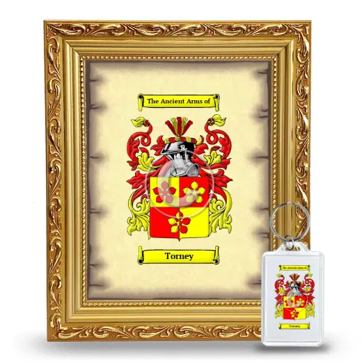 Torney Framed Coat of Arms and Keychain - Gold