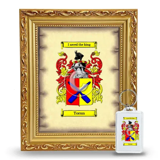 Torun Framed Coat of Arms and Keychain - Gold