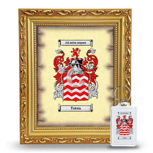 Toten Framed Coat of Arms and Keychain - Gold