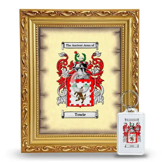 Towie Framed Coat of Arms and Keychain - Gold
