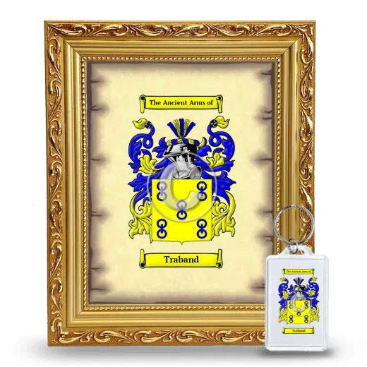 Traband Framed Coat of Arms and Keychain - Gold
