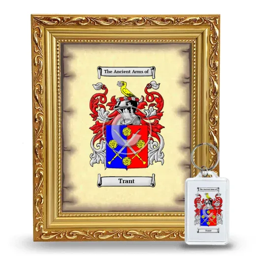 Trant Framed Coat of Arms and Keychain - Gold