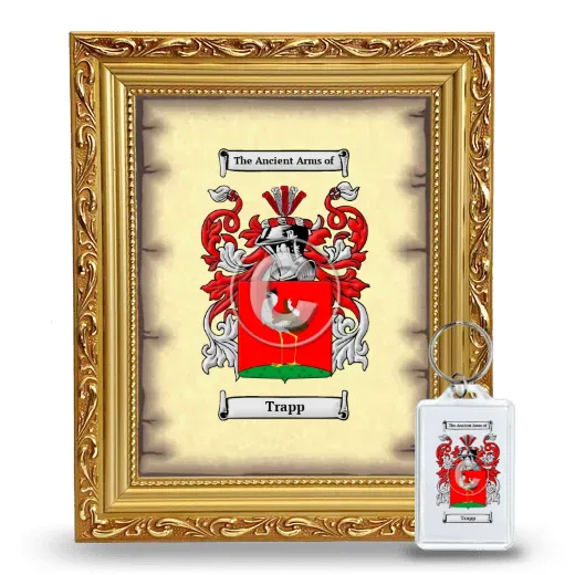 Trapp Framed Coat of Arms and Keychain - Gold
