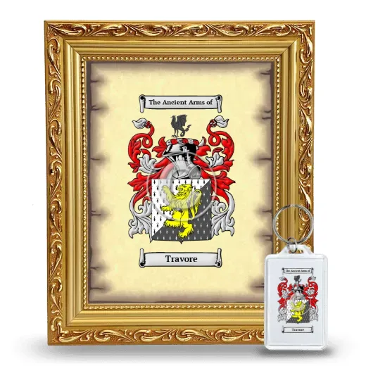 Travore Framed Coat of Arms and Keychain - Gold