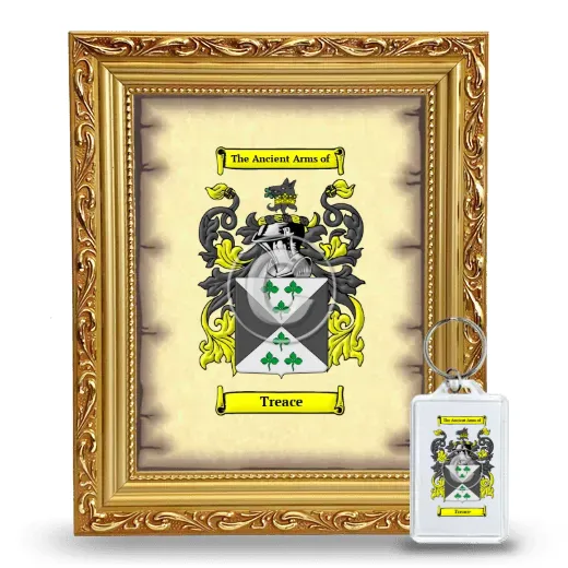 Treace Framed Coat of Arms and Keychain - Gold