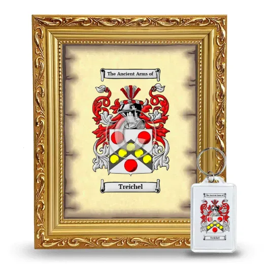 Treichel Framed Coat of Arms and Keychain - Gold