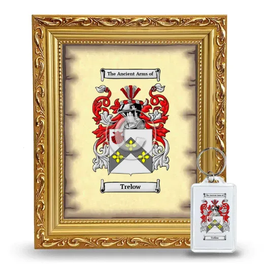 Trelow Framed Coat of Arms and Keychain - Gold